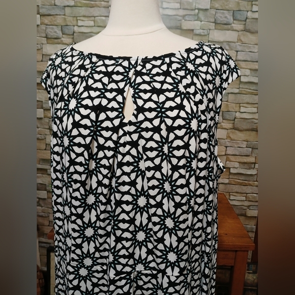 Wisp Women's Stitch Fix Printed Jersey Dress Geo Multicolor Black Blue Size 24W - Picture 4 of 6